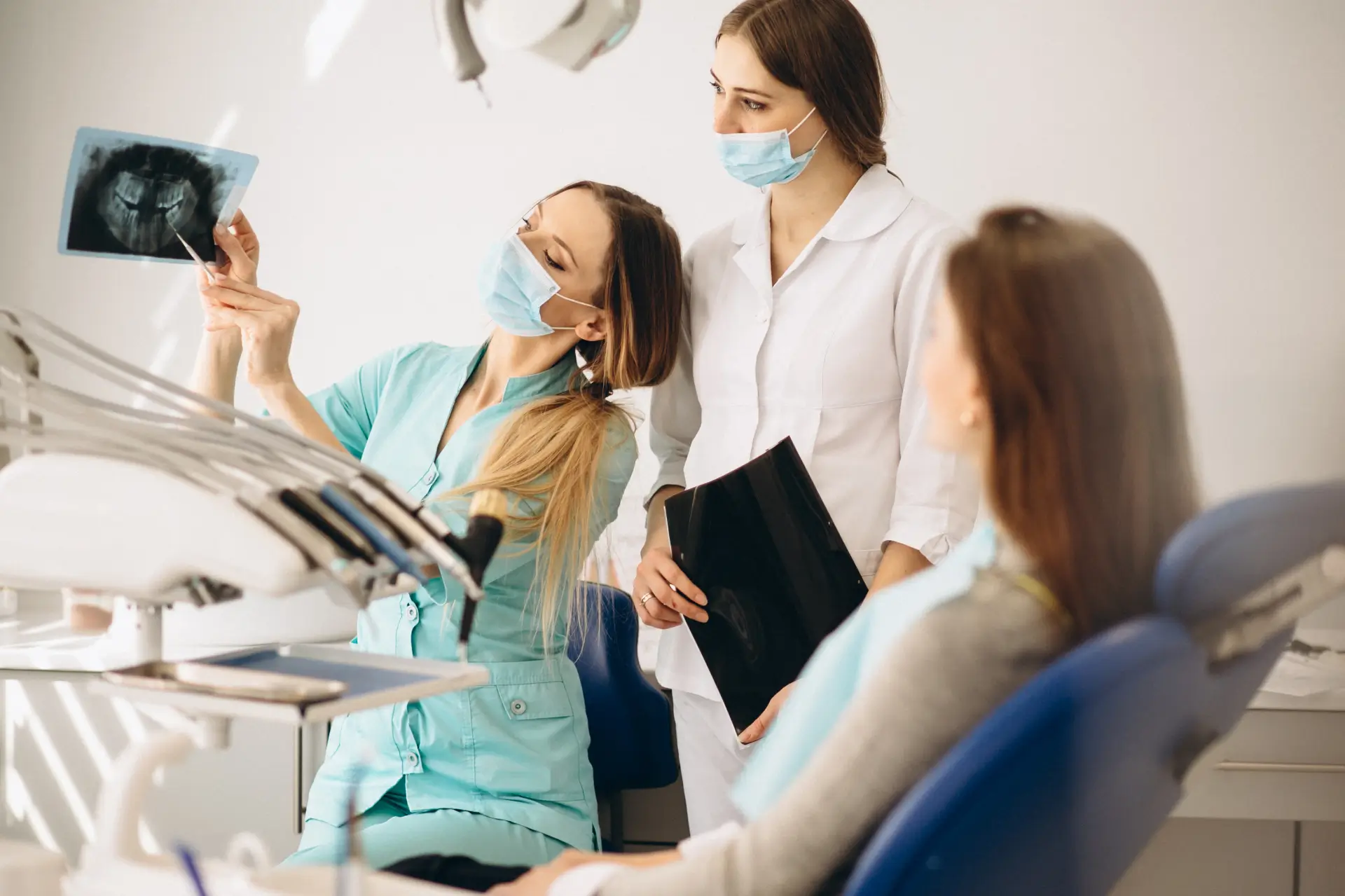 Nervous Patient Being Reassured At Dental Clinic