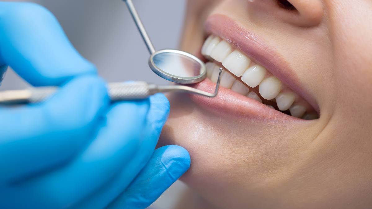 A close up picture of a patients teeth